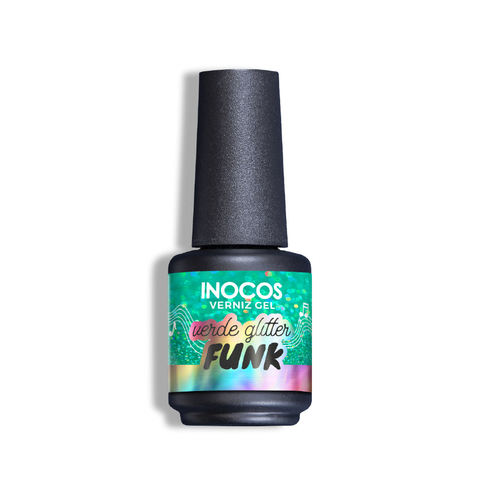 Inocos Esmalte Gel Festival Verão Verde Glitter Funk, 15ml
